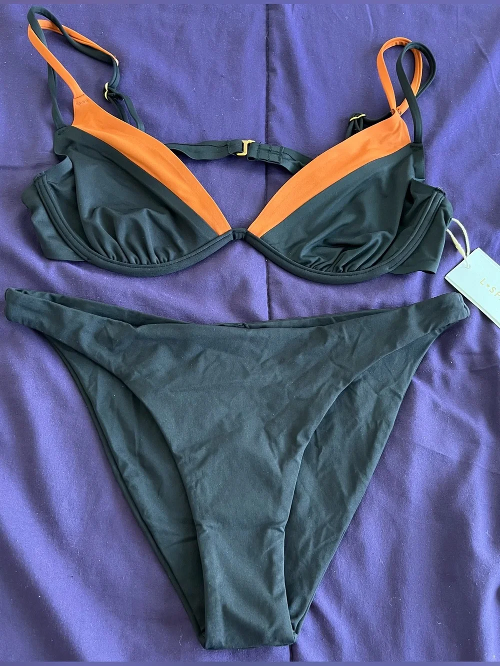 L*Space Bikini Set Fused Zendaya Top & Camacho Bottom Large Boho Resortwear